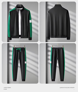 Sudadera sólida para hombre, conjunto de chándal para correr, cremallera transpirable, ropa deportiva ligera de secado rápido para Fitness, gimnasio, correr - Product Image 5