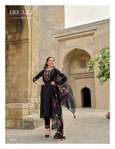Robe de créateur à feuilles persistantes pantalon visqueux Kurti & Dupatta avec main et broderie doublure en pur coton coupe en organza travail femme mode - Product Image 6