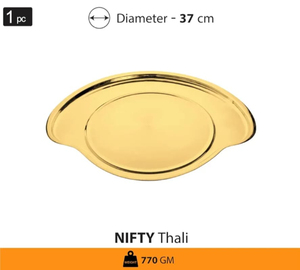 Nifty High Grade Stainless Steel Thali Set with PVD Gold Coating Metal Material - Product Image 4