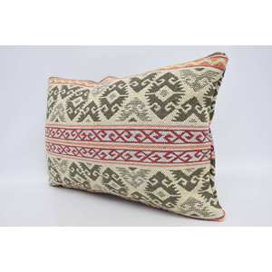 Multicolor Wool Kilim Pillow 16x24 Inch Luxury <b>Fluffy</b> Patterned Accent Pillow Woven Style Portable <b>Bedding</b> for Christmas - Product Image 4