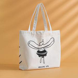 Sacs fourre-tout vierges en toile de coton de logo personnalisé de haute qualité avec logo imprimé personnalisé pour femmes - Product Image 3