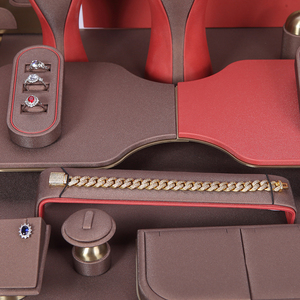 Set di Espositori per Gioielli Personalizzati, Supporti in Velluto su Misura per Anelli, Bracciali e Collane, Soluzione Visiva OEM per <span class=keywords><strong>Negozi</strong></span> - Product Image 4