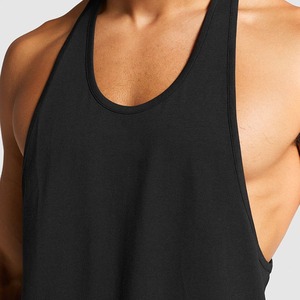 2023 logotipos personalizados hombres entrenamiento algodón transpirable negro Stringer Tank Top hombres muscle Stringers - Product Image 5