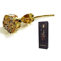 Rosa Natural Chapada en Oro de 24 Quilates de Último Diseño para Regalo del Día de San Valentín - Uso Ecológico en Interiores/Exteriores