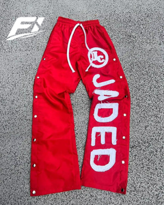 Wholesale Breathable Windbreaker Nylon Baggy Sweatpants Color Block Plus Size <b>Athletic</b> Bottoms Custom 3D Embroidery men's pants - Product Image 3
