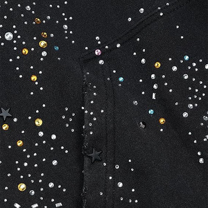 Sweat à capuche zippé noir élégant pour homme 2025/2026 avec motif de points d'étoiles dispersés accrocheurs, doux et décontracté pour un usage quotidien - Product Image 4