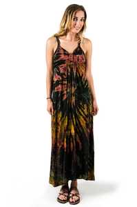 Wholesale Price Summer Fashion Woman Sleeveless Long <b>Maxi</b> <b>Sun</b> <b>Dresses</b> Elegant Sexy Tie Dye Print Cotton Midi Length for Women - Product Image 3