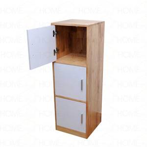 ตู้เก็บเอกสารแบบมินิมอล 3 ลิ้นชัก ขนาด 40x120x40 ซม. ทำจากไม้ยางพารา รุ่น TCN68009 แบบตั้งพื้นและเคลื่อนย้ายได้ เหมาะสำหรับเก็บเอกสารในสำนักงานหรือห้องออกกำลังกาย - Product Image 3