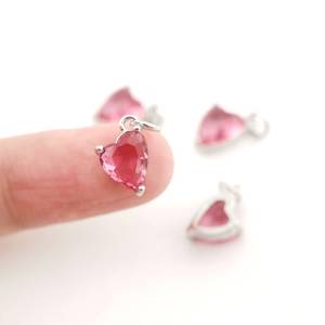 เสน่ห์ทับทิมหัวใจสีแดงเข้ม925เงินสเตอร์ลิง14K ชุบทองได้รับการรับรอง IGI เครื่องประดับที่ดีจี้สำหรับการทำต่างหูสร้อยคอ - Product Image 4