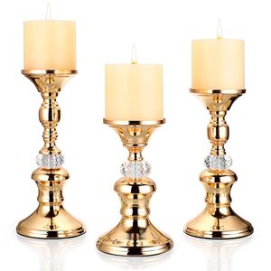 Soporte de velas de metal de diseño para eventos de bodas premium y decoración moderna para el hogar Centro de mesa dorado con estilo de lujo - Product Image 2