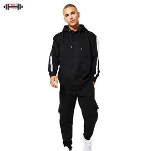 Conjunto de chándal personalizado de invierno para hombre con forro polar con capucha 100% algodón logotipo personalizado y cierre de cremallera servicio OEM - Product Image 1