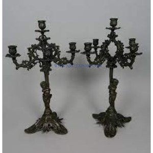 3 Arms Table Decoration Large Size Gold Polished Metal and Crystal Stylish <b>Candelabra</b> Best Quality Unique <b>Candelabra</b> in India - Product Image 6