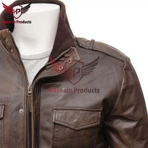 Blouson aviateur classique en cuir marron pour homme Style High Street Vêtements d'extérieur en cuir véritable pour l'hiver Durabilité et confort - Product Image 2