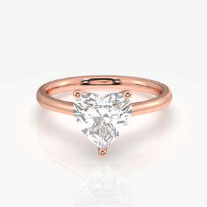 Bague de fiançailles solitaire en diamant taille cœur cultivé en laboratoire avec or 14 carats, accessoire de mariage unique et élégant - Product Image 6