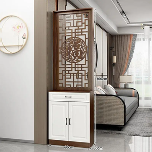 Nouvelle Armoire de Rangement de Style Chinois pour Entrée, Étagère de Séparation, Meuble de Couloir Double Face en Bois Massif Moderne pour Hall d'Entrée et Salon - Product Image 2