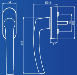Window <b>Handle</b> Jumbo Milano Acoustic - Product Image 2