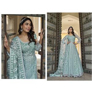 ชุด anarkali ตาข่ายลายผีเสื้อและชุดงานแต่งปักลาย - Product Image 1