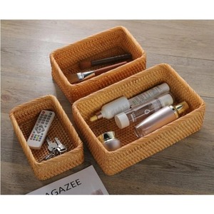 Juego de 3 cestas rectangulares tejidas para frutas, cestas de almacenamiento hechas a mano, venta al por mayor, ecológicas, hechas en Vietnam - Product Image 5