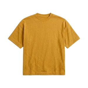 T-shirt personnalisé avec logo frontal, 100% coton, coupe ample et courte pour homme, motif uni, tissu jersey écologique 300g - Product Image 1