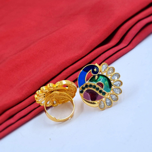 Anillo de dedo de aleación de moda para mujer, joyería de declaración de diseñador ajustable, fiesta de Boda nupcial, venta al por mayor étnica informal - Product Image 1