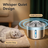 Fontaine à eau pour animaux de compagnie en acier inoxydable 304, ultra silencieuse, avec filtre à 5 étapes, compatible lave-vaisselle, pour chats et chiens