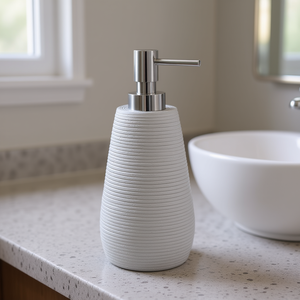 Dispensador de Jabón de Encimera Gedy GEMINI 9.3x8.8x20cm Blanco Hormigón para Jabón Líquido - Product Image 3