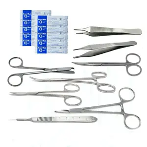 Kit cirúrgico de pequeno armazenamento, tamanho de bolso, kits táticos de instrumentos cirúrgicos, sutura, primeiros socorros, campo cirúrgico