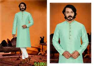 Ropa Informal de fiesta de boda para hombres, traje de pijama de algodón puro con estampado de jequard, Kurta, la mejor calidad al precio más bajo, proveedor de la India - Product Image 2