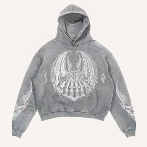 Nouveau Hoodie Personnalisé Imprimé et Brodé à la Main 2024 pour Hommes et Femmes, Coupe Classique, Style Hip-hop Y2K K-Pop, Teint Uni - Product Image 5