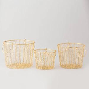 Nouveau panier de rangement en métal moderne pour la maison hôtel et bureau plaqué or paniers en tissu métallique fait à la main et ustensiles de cuisine - Product Image 5