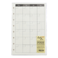 Recharge de planificateur mensuel Eagle pour planificateur de cahier à disque Recharges d'insertion A5 pour cahier à feuilles mobiles