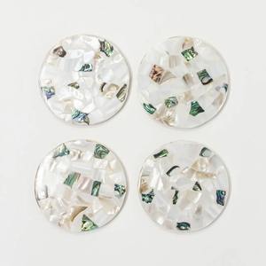 Posavasos de concha de Capiz de mosaico, vajilla MOP hecha a mano, posavasos decorativo de nácar para bebidas - Product Image 2