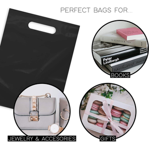 Sac à provisions de luxe de haute qualité personnalisé imprimé découpé cadeau en plastique sacs au détail LDPE découpé avec poignée sac en plastique - Product Image 4