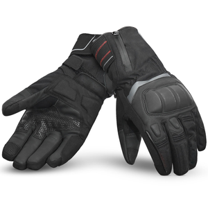 Guantes de Motocicleta de Cuero Genuino Negro de Primera Calidad, Impermeables, Transpirables, de Secado Rápido, Unisex, Deportivos, de Protección, para Carreras de Autos - Product Image 1