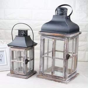 <b>Top</b> Seller Metal & Wood Candle Lantern Brown Finished for Home & Wedding Tabletop Decor Hanging Candle Lanterns - Product Image 6