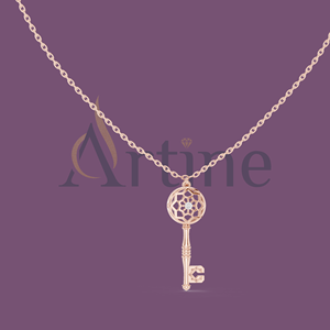 Collar con colgante de corazón grabado de 18K para parejas Conjunto de collar de pareja a juego en plata - Product Image 1