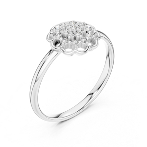 Anillo Solitario de Diamante Cultivado en Laboratorio, Redondo, en Oro Blanco de 14K para Mujer |   Ropa de Uso Diario |   Diamante Cultivado Nuevo Certificado por IGI de 0.09 Ct - Product Image 6