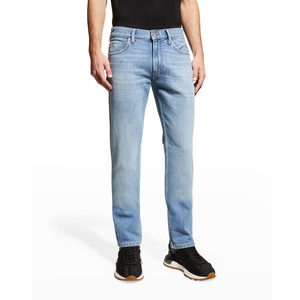 กางเกงยีนส์เดนิมสำหรับผู้ชาย,กางเกงยีนส์ยืดได้จากบังกลาเทศทรงตรงปิดด้วยซิป - Product Image 3