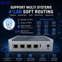 Routeur pare-feu portable sans ventilateur Celeron N2940 N2815, 4 ports LAN, double USB 3.0, double USB 2.0, SSD 2,5 pouces, Domify LS03