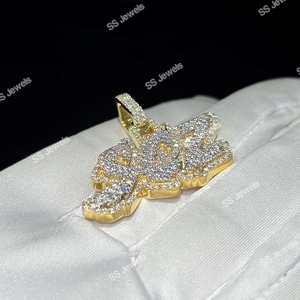 Nom personnalisé pour homme Pendentif lettre en argent 925 Moissanite Iced VVS Diamond Style Hip Hop Party Charm - Product Image 2