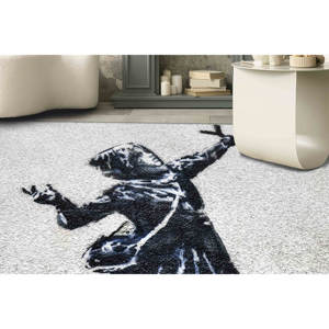 Tapis Banksy Girl : Décoration colorée pour loft, tapis imprimé adapté aux animaux domestiques, tapis doux non tissé - Product Image 2