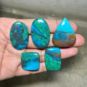 High Quality Natural Chrysocolla Cabochon Green Turquoise-Like Loose Gemstone for Jewelry Material - Product Image 1