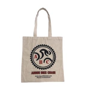 Vente en gros de sacs de courses recyclables en toile de coton biologique pour femmes fourre-tout de supermarché avec longue poignée et motif de lettres - Product Image 2