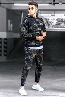 Ensemble de survêtement camouflage pour homme – Veste et pantalon assortis à imprimé camouflage – Tenue de sport avec sweat à capuche – Fabrication turque