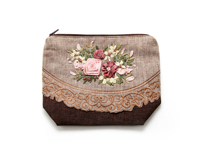 High Quality Fashion Holders Luxury Wholesale <b>Purse</b> With Zipper Hand-Sewn Rose Ribbon Lace Fabric From Vietnam - Product Image 6