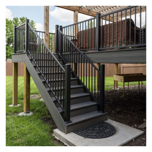 ราวบันไดอลูมิเนียมทนทานสำหรับกลางแจ้ง ดีไซน์มินิมอลสำหรับสวน ประตูสแตนเลสตกแต่งภายนอก สวยงามและปลอดภัย - Product Image 3