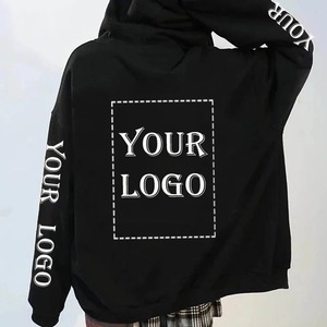 Votre propre conception marque Logo/image vestes zippées personnalisées unisexe bricolage imprimé sweat décontracté couleur unie sweat à capuche ample - Product Image 3