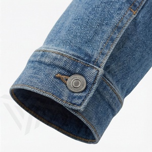 Chaqueta Vaquera Clásica para Mujer, de Algodón, con Bolsillos Delanteros, Cuello Camisero, Mangas Largas, Color Personalizado, Lavado Informal, para Uso Diario, Estilo Urbano, Tinte Liso - Product Image 6