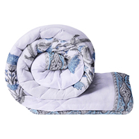 Nappe rectangulaire vintage 100% coton faite à la main, imprimée à la main avec un motif floral, lavable, absorbante, personnalisable, pour la maison et l'hôtel