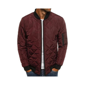 Venta al por mayor hombres acolchado abrigos Casual Zip Up Winter Bomber Jacket con personalización Outwear puffer chaqueta de invierno - Product Image 4
